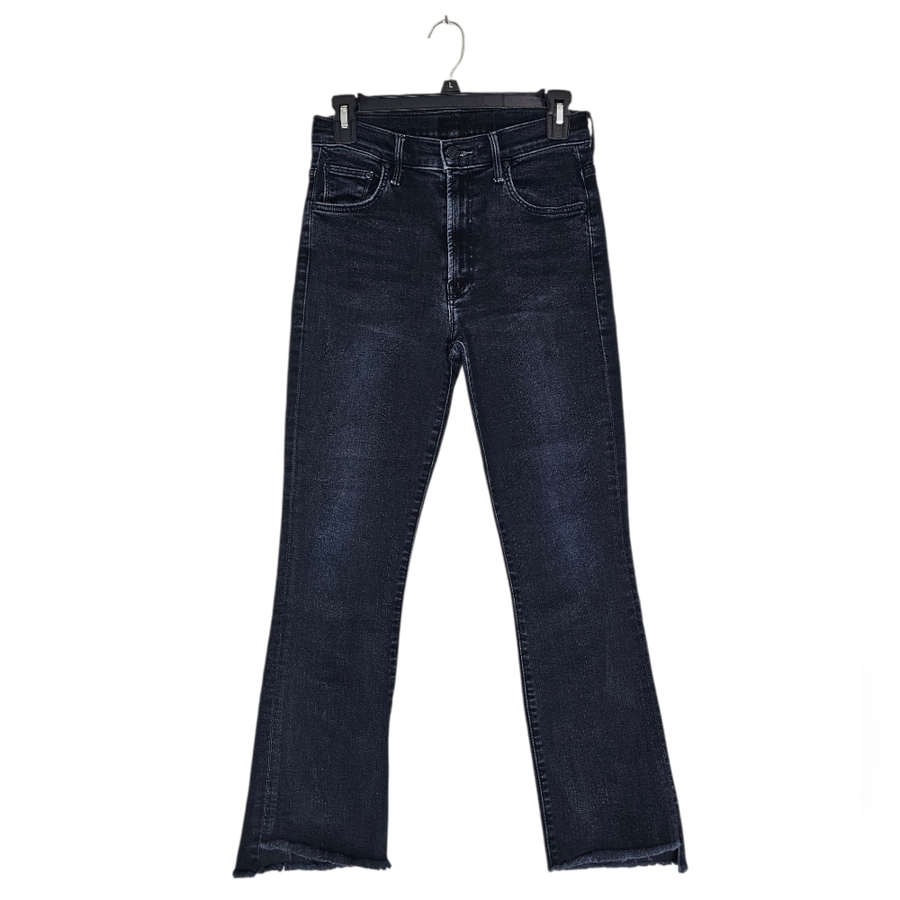 MOTHER The Insider Crop Step Fray High Rise Straight Leg Dark‎ Blue Jeans 26